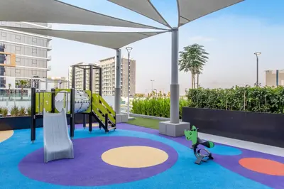 an image of a playground on a roof at Elegant 1BR Retreat in Riviera 36 Near Downtown in Dubai