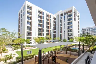 an aerial view of a large white building at Frank Porter - Park Point Building C in Dubai