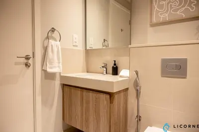a bathroom with a sink and a shower at Top Floor Urban Oasis Steps from Dubai Mall - 1BR Apartment in Downtown Views ll, Tower 1 in Dubai