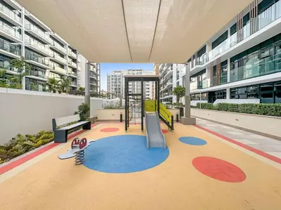 a playground in the middle of a building at FIRST CLASS Studio Sophisticated Getaway in Dubai