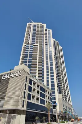 a large building with a sign on the side of it at Alluring 1BR with Marina View at 5242 Tower 2 Dubai Marina by Deluxe Holiday Homes in Dubai