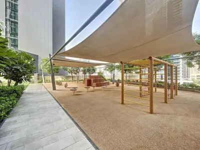 a pavilion with a canopy in a building at Vacationer I Modern 1 Bed High-Floor Stay I City Skyline View I Burj Royale I Downtown in Dubai