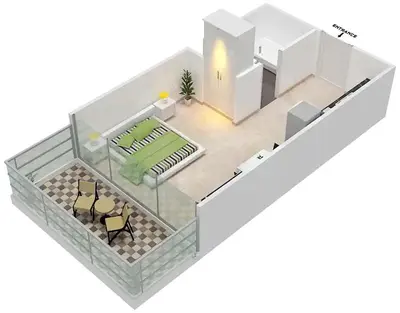 a rendering of a house with a glass floor at LUX The Aykon Suite in Dubai