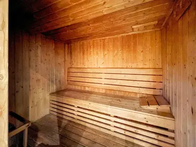 a wooden saunaificialificialificialificialificialificialificialificialificialificialificialificial at New Studio in Sport City - Pool, Gym, Parking in Dubai