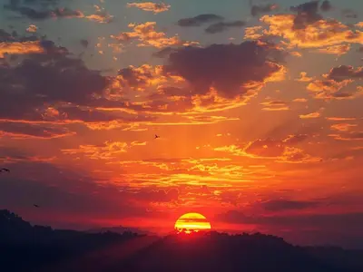 a sunset with the sun setting in the sky at Dimorelux l Club Vista Mare l Five Palm Jumeirah in Dubai