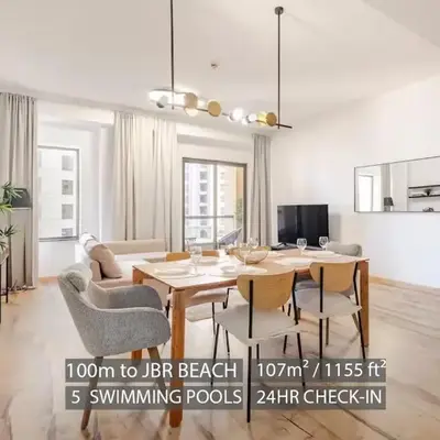 Stylish beachside apartment 3 beds in JBR