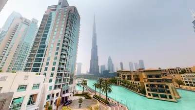 a view of a city with tall buildings at The Residences II - One Bed with Burj Khalifa View in Dubai