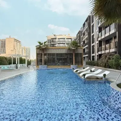 Upscale 2BR with Private Terrace & Pool View