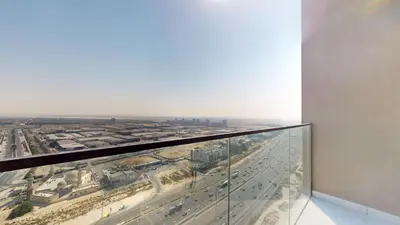 a view of a city from the top of a building at The Community Jumeirah Village in Dubai