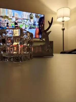 a statue of a deer sitting on top of a table at New Horizon 2 Bedroom LUXURY APARTMENT JBR MARINA in Dubai