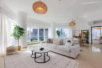 Gallery image of Serene Chic Flat 180 Degree Lake & Marina Skyline View in Dubai