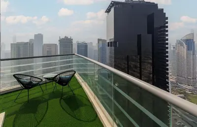 Gallery image of Serene Chic Flat 180 Degree Lake & Marina Skyline View in Dubai
