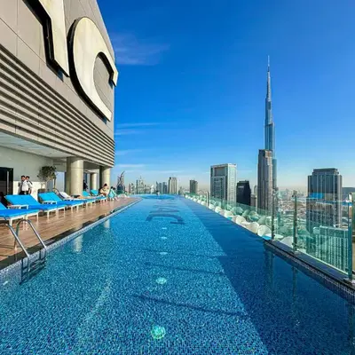 Sky-High Oasis with Burj Khalifa Views