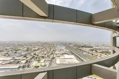 a view of the city from the top of a building at Frank Porter - Aykon City Tower in Dubai