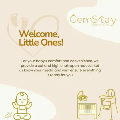 a flyer for a nursery with a child and a crib at Breathtaking 2BR with Full SeaView in Dubai