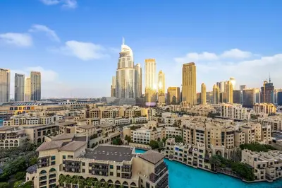 a view of a city skyline with skyscrapers at Durrani Homes - Grand 03 in Dubai