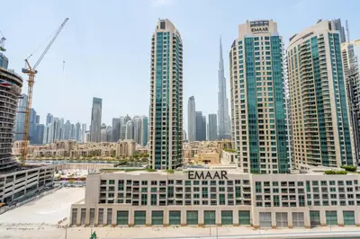 a group of tall buildings in a city at GuestReady - Modern retreat in Business Bay in Dubai