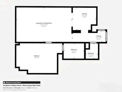 a floor plan of a house at Marina Quays - Calm One Bedroom in Dubai