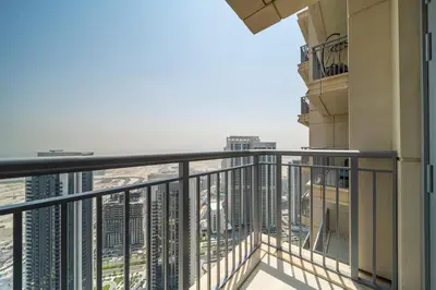 a view from the balcony of a building at LUXE | Luxury 2BR | Creek View | Modern & Cozy in Dubai