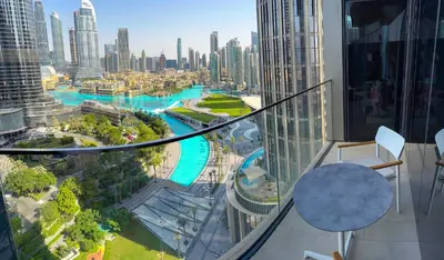 a view of a city from a building at ADDRESS Residences Opera 2BR Tower 1 - EPIC 30th floor Burj Khalifa view byBLCK with DXB AIRPORT VIP Shuttle option in Dubai