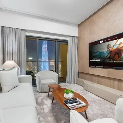 Full Fountain and Burj View - 3BR Burj Royale