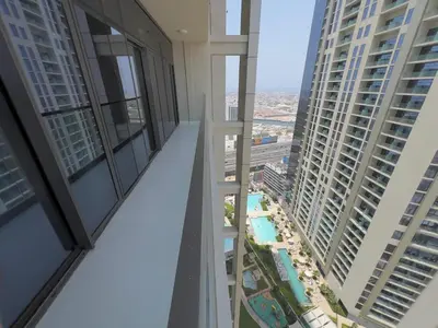 a view from the floor balcony of a building at 2 bedroom in Downtown Dubai in Dubai