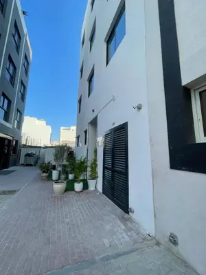 a white building with a black door and some plants at Ista Vacation Homes LLC in Dubai