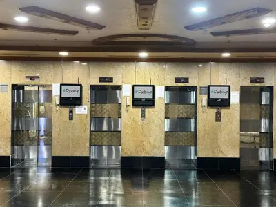 a row of lockers in a building at Vista Partition Room in Tecom Near Internet City Metro in Dubai