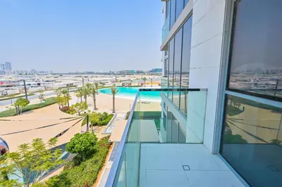 an office building with a view of the beach at 1 Bedroom in District One Meydan in Dubai