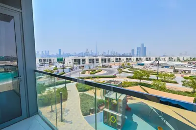 a view from the balcony of a building at 1 Bedroom in District One Meydan in Dubai