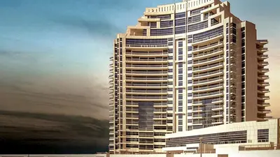 a tall building with a lot of windows at Elegant 2 Bedroom Apartment in Dubai Marina- Just 1 Min walk from JBR Beach in Dubai