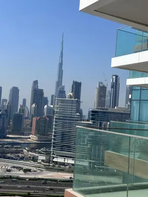 a view of the city from a building at Infinity luxury in Dubai