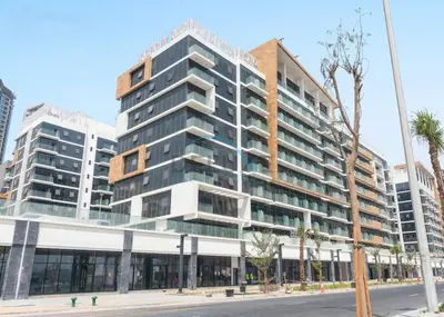 a rendering of a large building on a street at Cozy Studio in Azizi Riviera 44, Al Merkadh by Deluxe Holiday Homes in Dubai