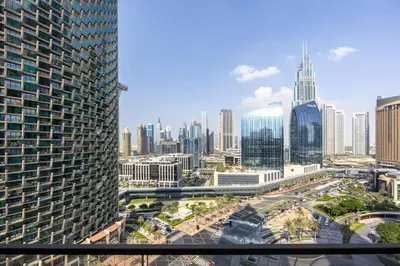 a view of a city from a building at Stunning Address Opera 3Bedroom in Dubai
