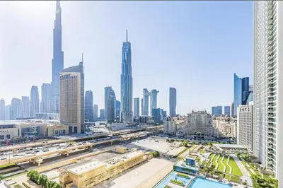 a view of a city with tall buildings at Your Dubai Home in Dubai