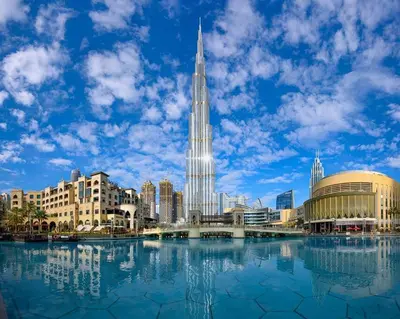 a view of a city with the tallest building at Luxury 42-Floor 1BR flat in Harbour Views in Dubai