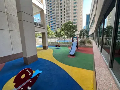 a playground in a building with a skate park at Luxury High Floor 1BR with Full Burj Khalifa View by Auberge in Dubai