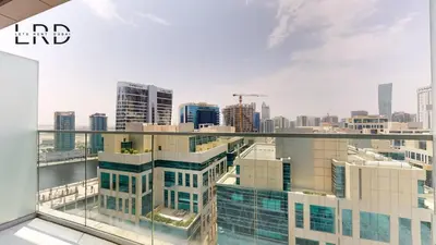 a view of a city skyline from a building at Modern Studio in Majestine in Dubai