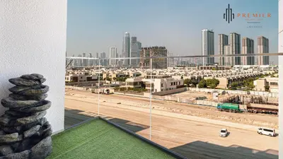 a room with a view of a city at PREMIER 1BR - Burj Khalifa View in Dubai