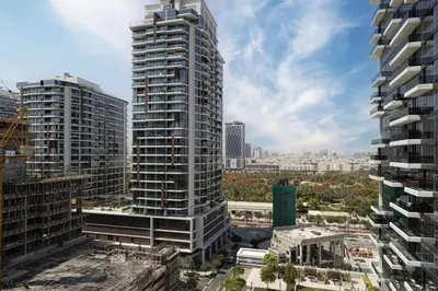 a view of a city with tall buildings at Chic 2 Bed Near Trade Centre with 5 Star Amenities in Dubai