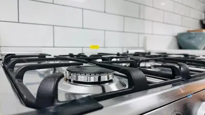a gas stove top in a kitchen at Sunday Sheikh Zayed Road Concord Tower 2 BR by Belvilla in Dubai