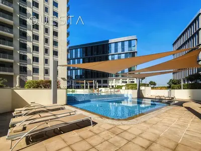 a swimming pool on the roof of a building at Park Heights 1 by Emaar, Dubai Hills Estate in Dubai