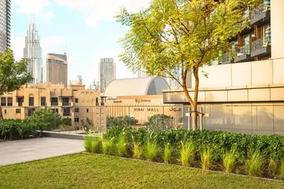 a view of the city from the rooftop of a building at Urban Zen Sky Suite 1BR - Dubai Mall Access by Maxx Value homes in Dubai