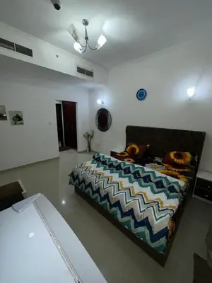 a bedroom with a large bed in a room at Bedroom with attach bath and balcony in Marina Dubai in Dubai