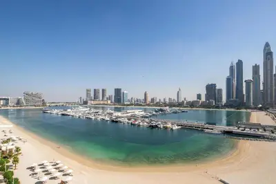 a view of a marina with boats in the water at Frank Porter - Sunrise Tower in Dubai