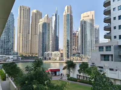 a view of a city with tall buildings at Marina View Tower A in Dubai