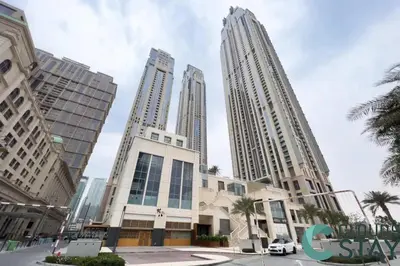 a group of tall buildings in a city at Cloud 9 - Luxurious 1 Bedroom Apartment in Business Bay in Dubai