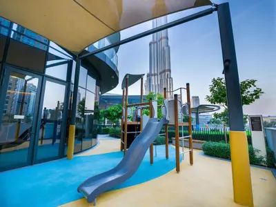a playground in a building with a slide at EasyGo-Core Luxury 2BDR in Grande Signature Res panoramic view in Dubai