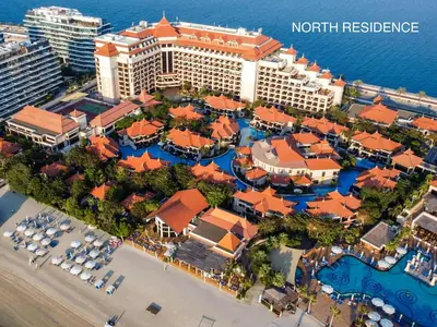 an aerial view of the north reef hotel and resort at Picture-Perfect 2BR apartment with Burj View in Dubai