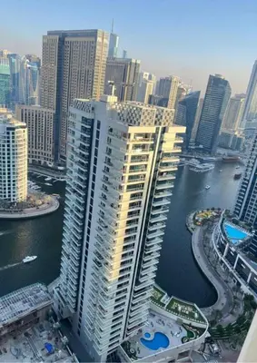 a view of a large building in a city at Ahlan Premium Luxury Marina Cityview JBR in Dubai